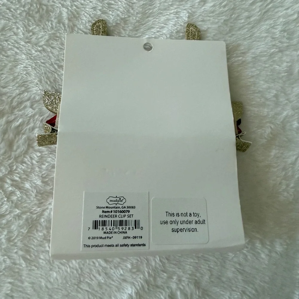 Mud Pie Holidays Reindeer Clips Toddler Girls Christmas Hair Accessories NWT‎